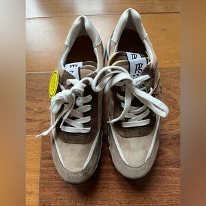 Paul Green Brown and White Sneakers with Retro Design